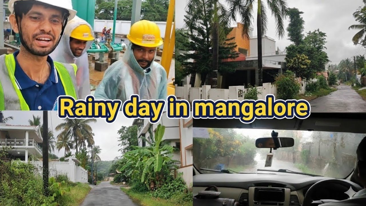 My work at HPCL mangalore-LPG cavern | Walking tour mangalore in heavy rain | rainy day in mangalore