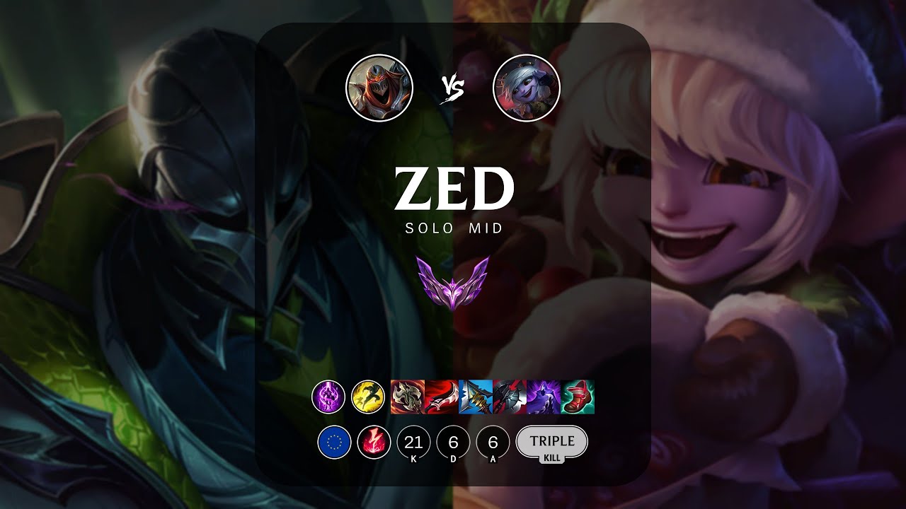 Zed Mid vs Tristana - EUW Master Patch 13.15