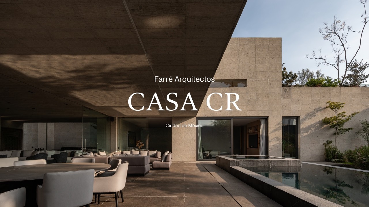 Una Monol&iacute;tica Casa Contempor&aacute;nea Forrada en Cantera &mdash; Casa CR &bull; Farr&eacute; Arquitectos
