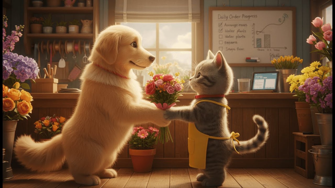 【おしごとAI猫たま】綺麗なお花にうっとり お花屋さんに挑戦💐