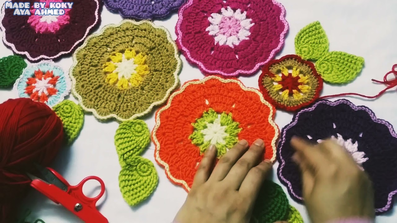 تقفيل مفرش وحدات الورد بطريقة سهلة جدا وبسيطه الجزء الأخير