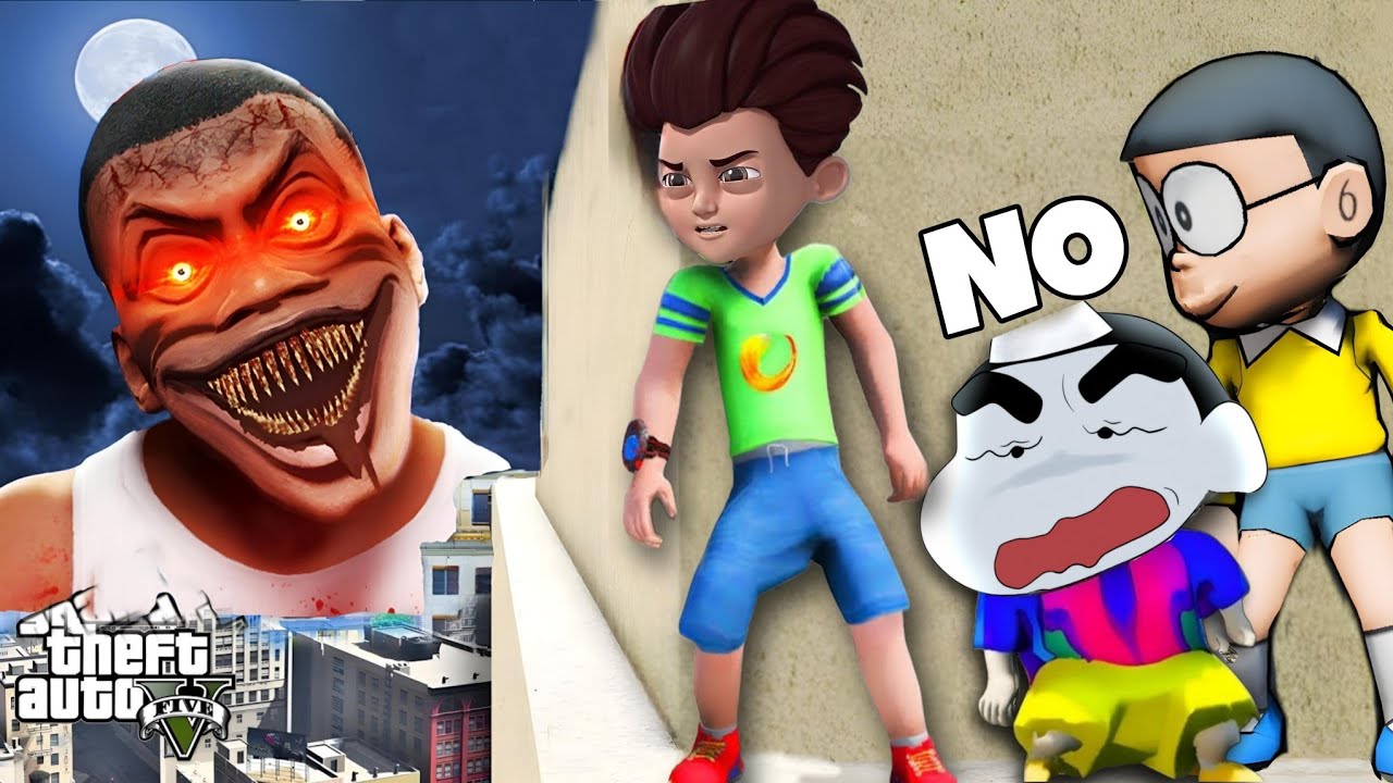 GTA5: Kicko Fight & Play MazeBank Ramp to save Franklin,,Shinchan & Nobita in GTA5