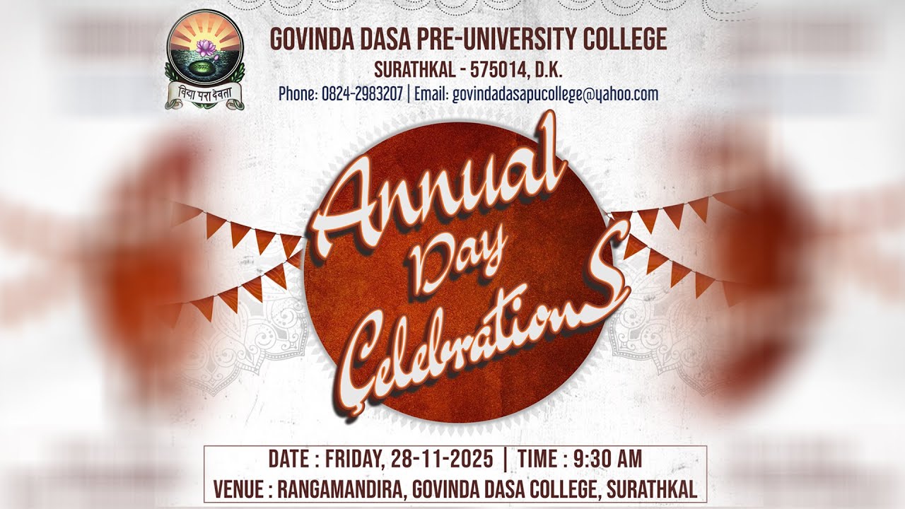 GOVINDA DASA PRE UNIVERSITY COLLEGE 😊😊ANNUAL DAY 2025 CELEBRATIONS*