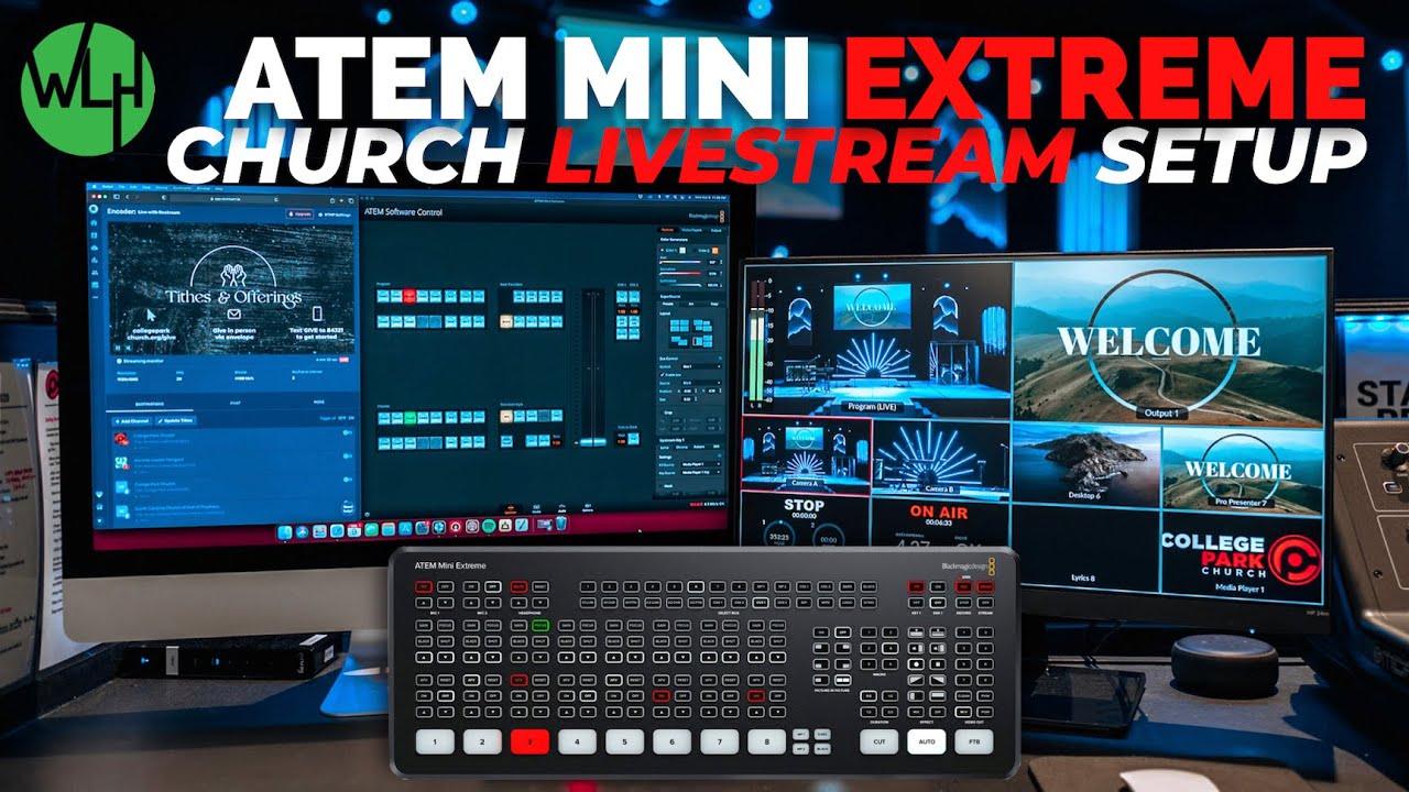 Полная установка ATEM Mini Extreme с ProPresenter 7 и живым звуком