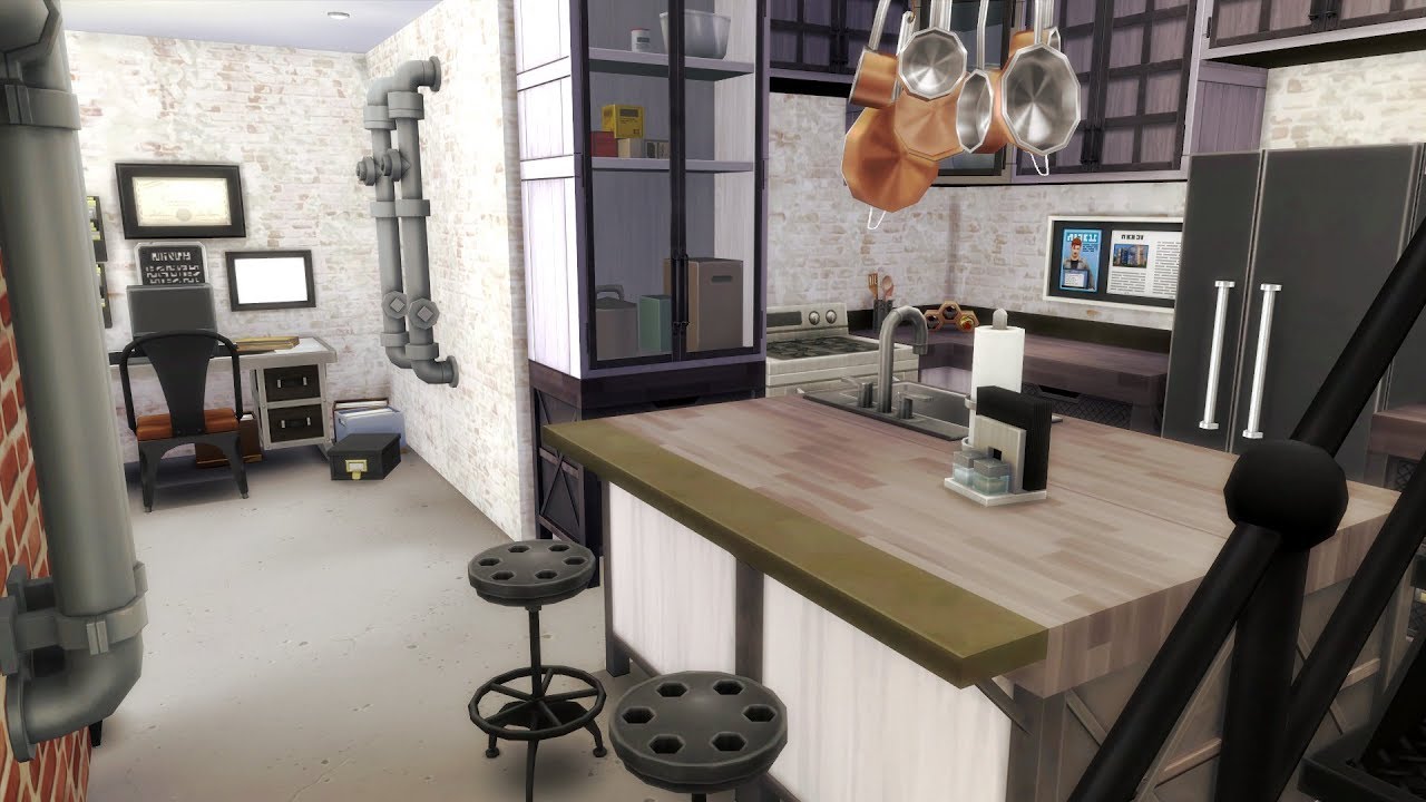 The Sims 4: Speed Build // INDUSTRIAL HOUSE // NO CC