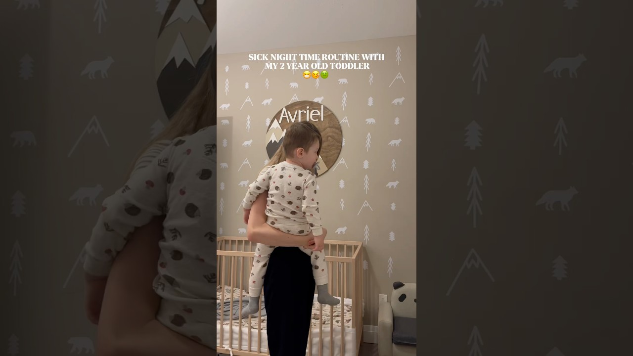 Sick Night Routine With My 2 Year Old Toddler🤧 #toddler #nightroutine #momlife #sick #shorts