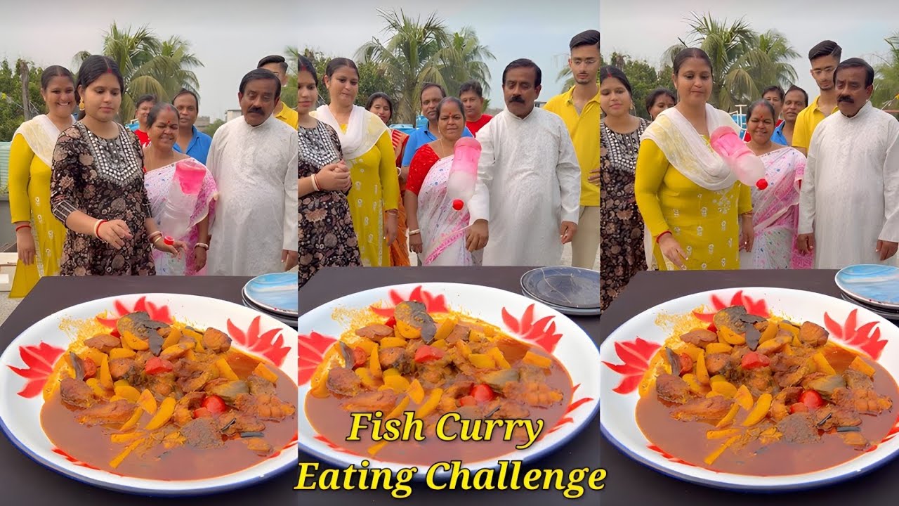 Flip The Bottle Contest 🔥| Fish Curry Eating Challenge 🤔| Final Moment Shock 😱/ SK Challenge Video 