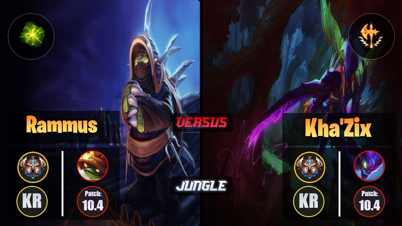 Challenger RAMMUS [Aftershock] (Jungle) VS  KHA'ZIX - Challenger KR Patch 10.4