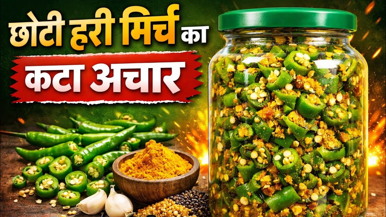 छोटी हरी मिर्च का तीखा स्वादिष्ट अचार 😋 | बिना धूप के | Green Chilli Pickle /Hari mirch ka achar 