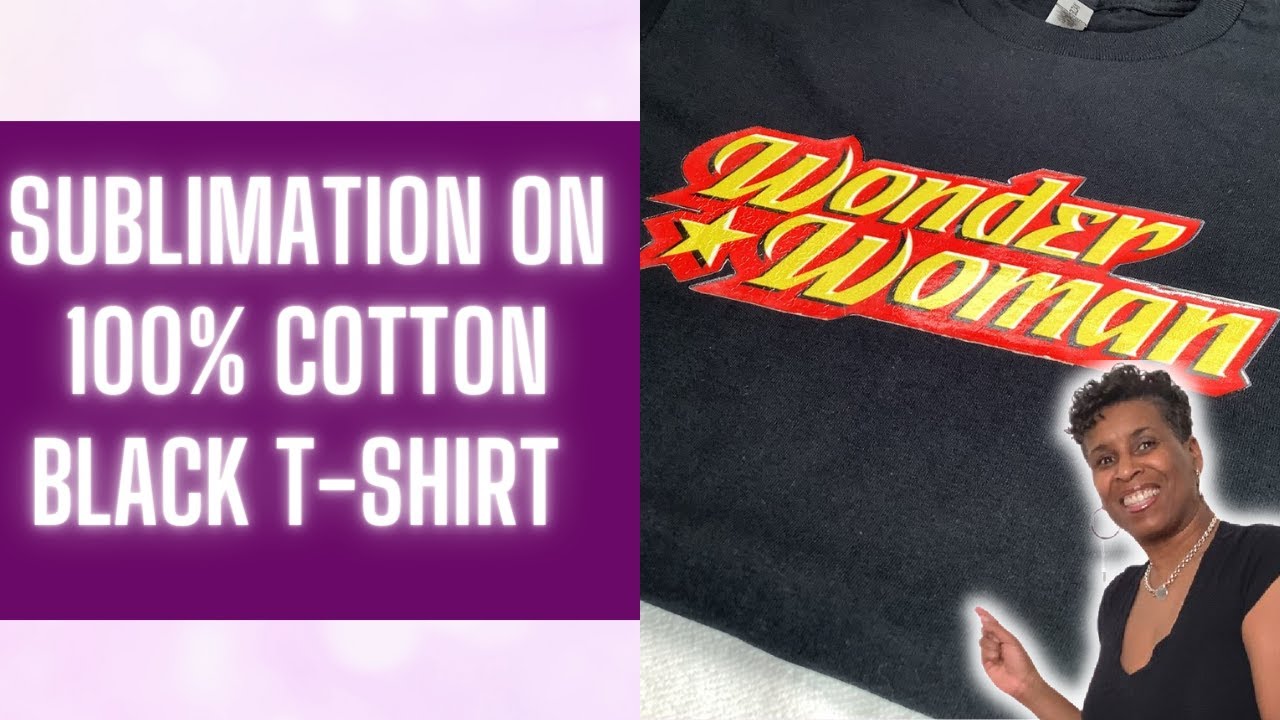 SUBLIMATION ON 100% COTTON BLACK T-SHIRT | HTVRONT SUBLIMATION CLEAR HTV