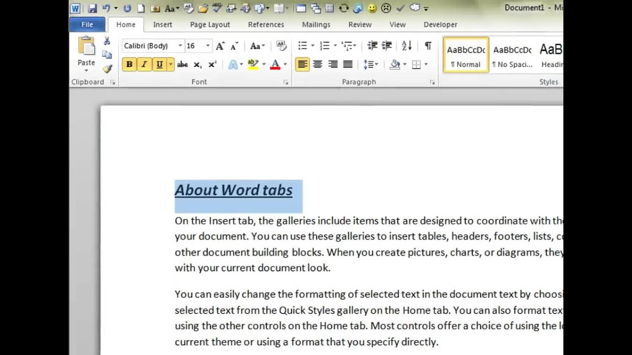 063   Word Formatting Shortcuts