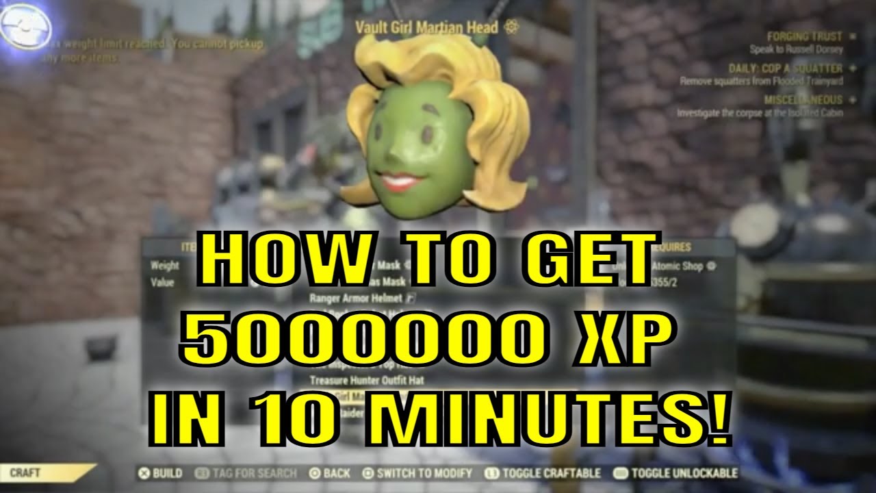 FALLOUT 76 XP GLITCH | HOW TO GET 5000000 XP IN 10 MINUTES!