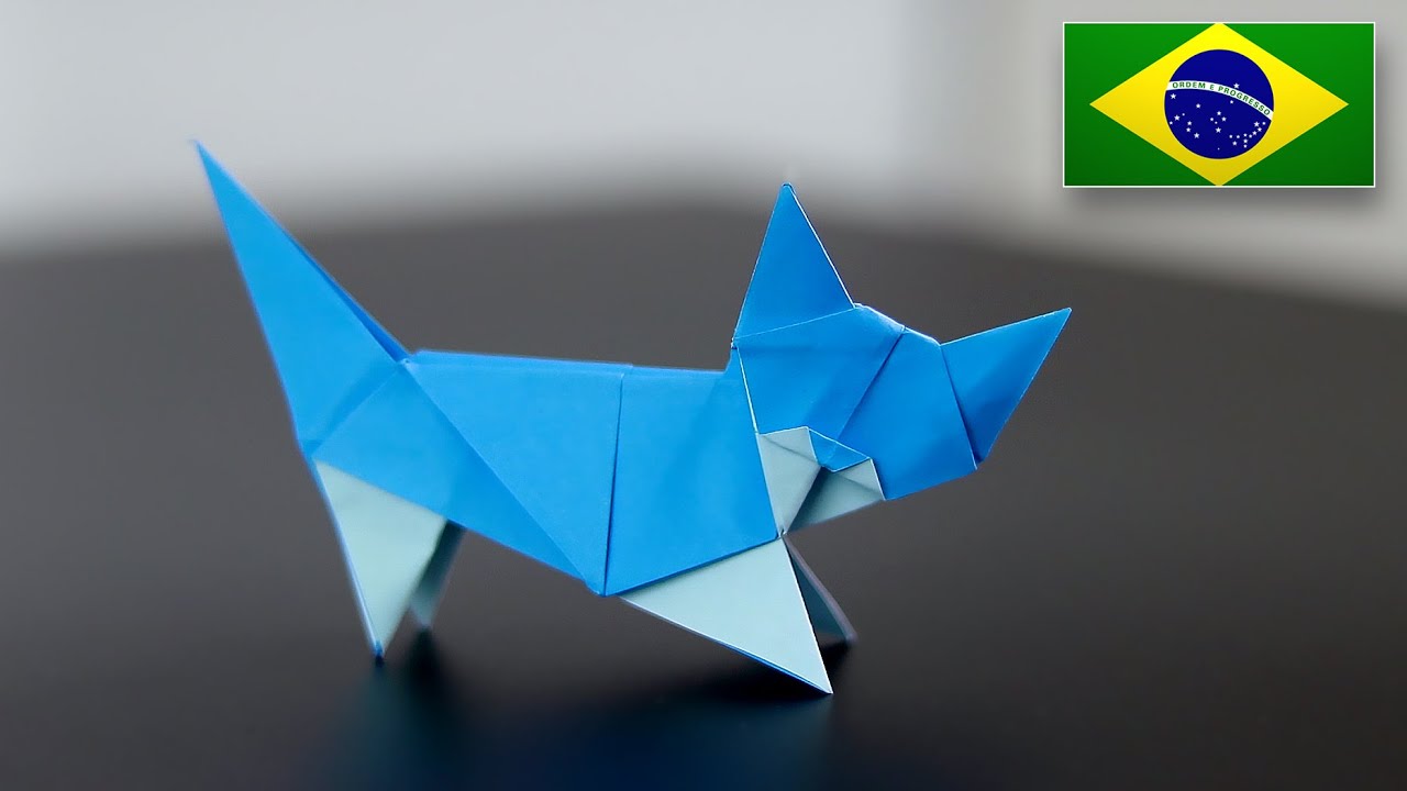 Origami de Gato - Instruções PT-BR