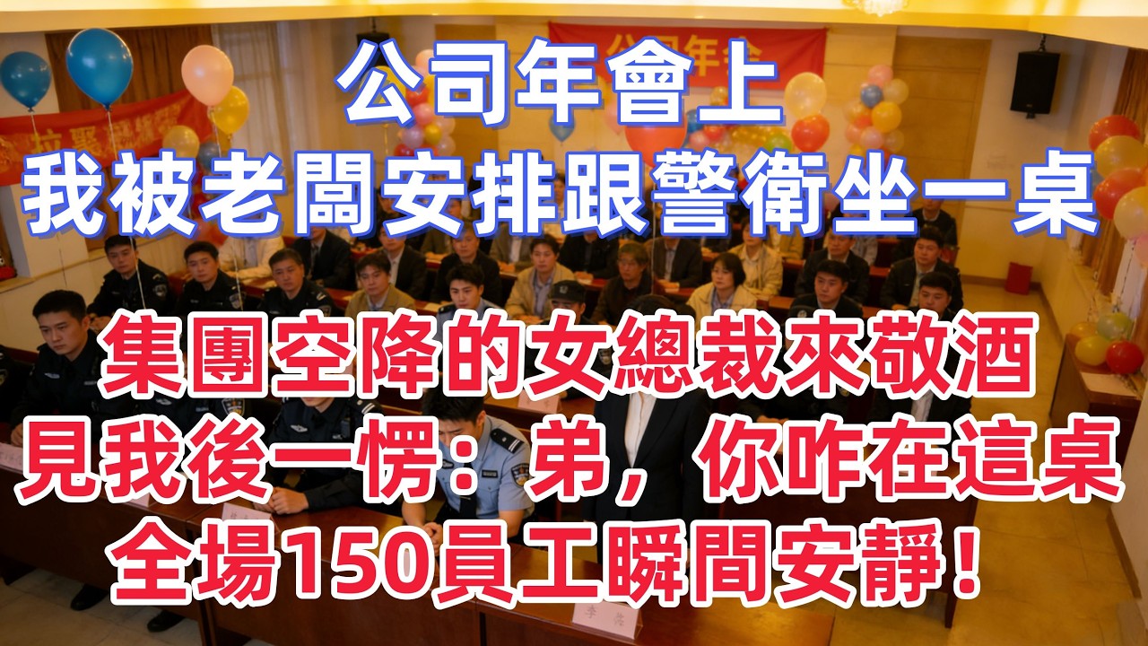 公司年會上，我被老闆安排跟警衛坐一桌，集團空降的女總裁來敬酒，見我後一愣：弟，你咋在這桌全場150員工瞬間安靜！