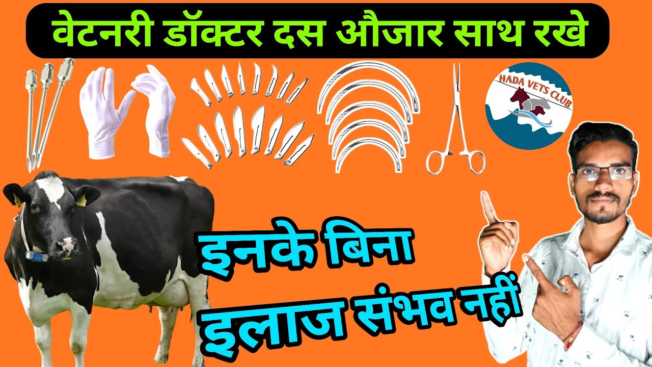 Veterinary डोक्टर के बैग मे 10 उपकरण होने चाहिए | veterinary surgery/surgical material | पशु सर्जरी