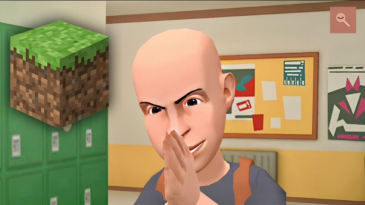 classic caillou skips school to play Minecraft/ grounded | @andrewanimations1
