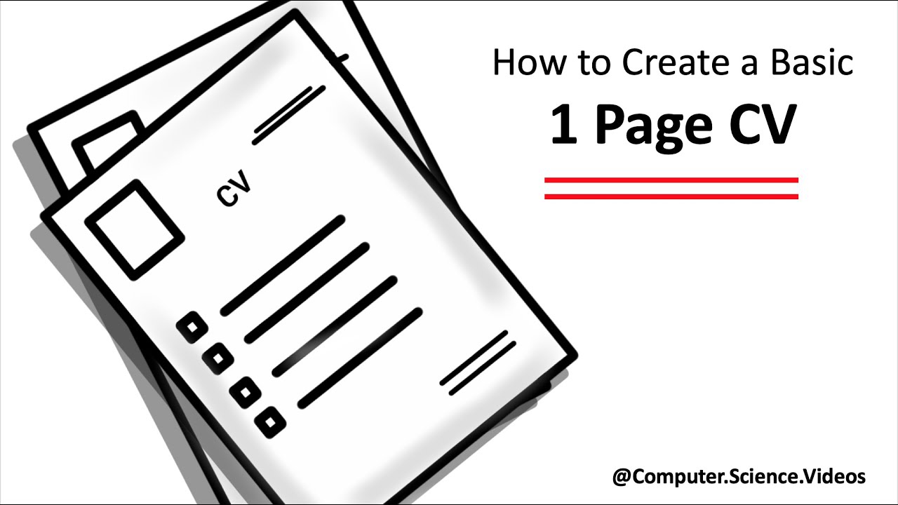 How to CREATE a Basic CV - 1 Page | For Beginners | New