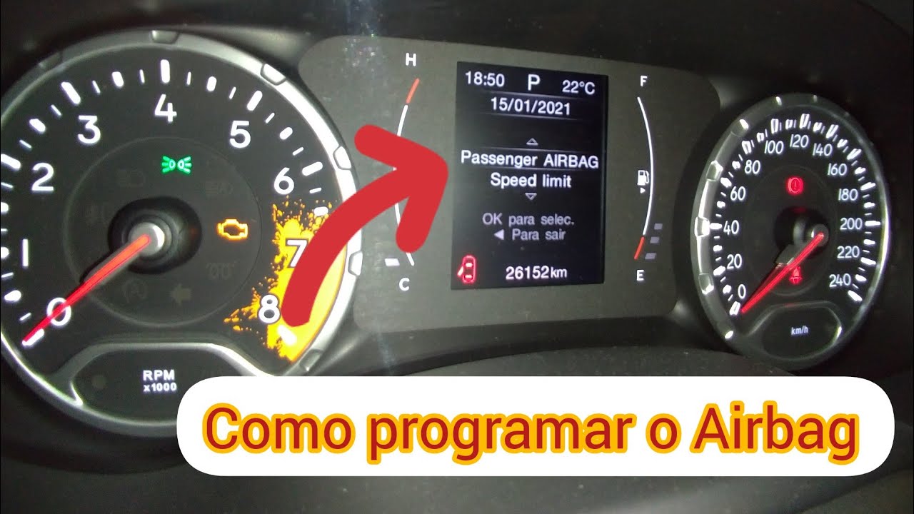 Jeep Renegade  Como desligar  o AIRBAG  Do Passageiro no computador de bordo 🤔