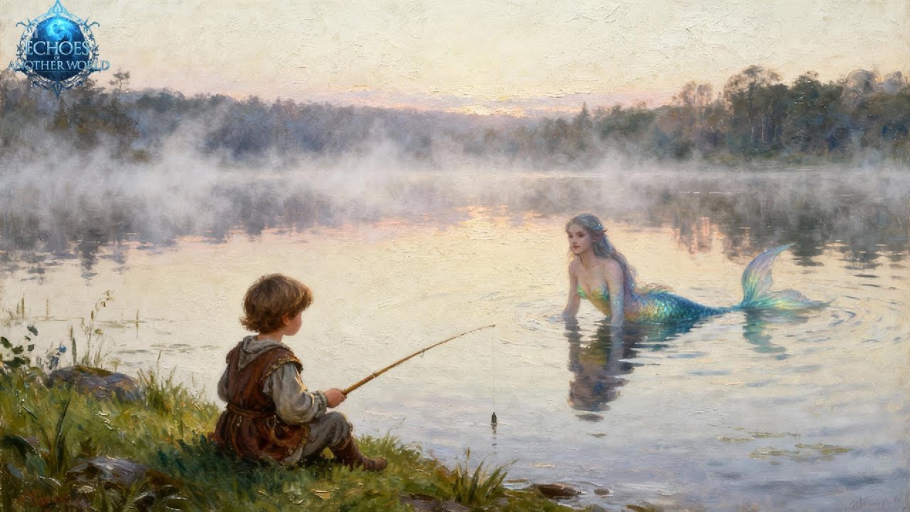 Calm Fantasy Ambience – A Child Fishing by the Silent Lake (1 Hour) | Relaxing Dream Music