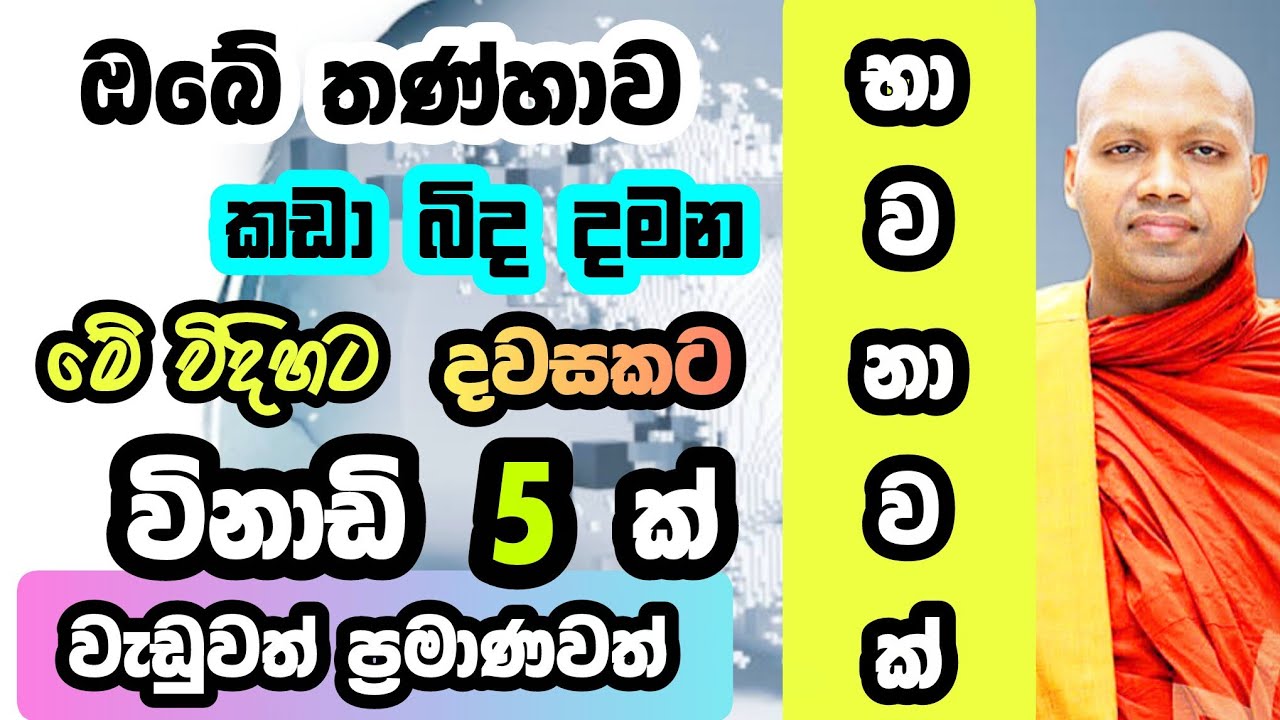 ඔබේ තණ්හාව කඩා බිද දමන භාවනාවක්‌ | Hasalaka Seelawimala |හසලක සීලවිමල හිමි|#hasalakaseelawimalathero