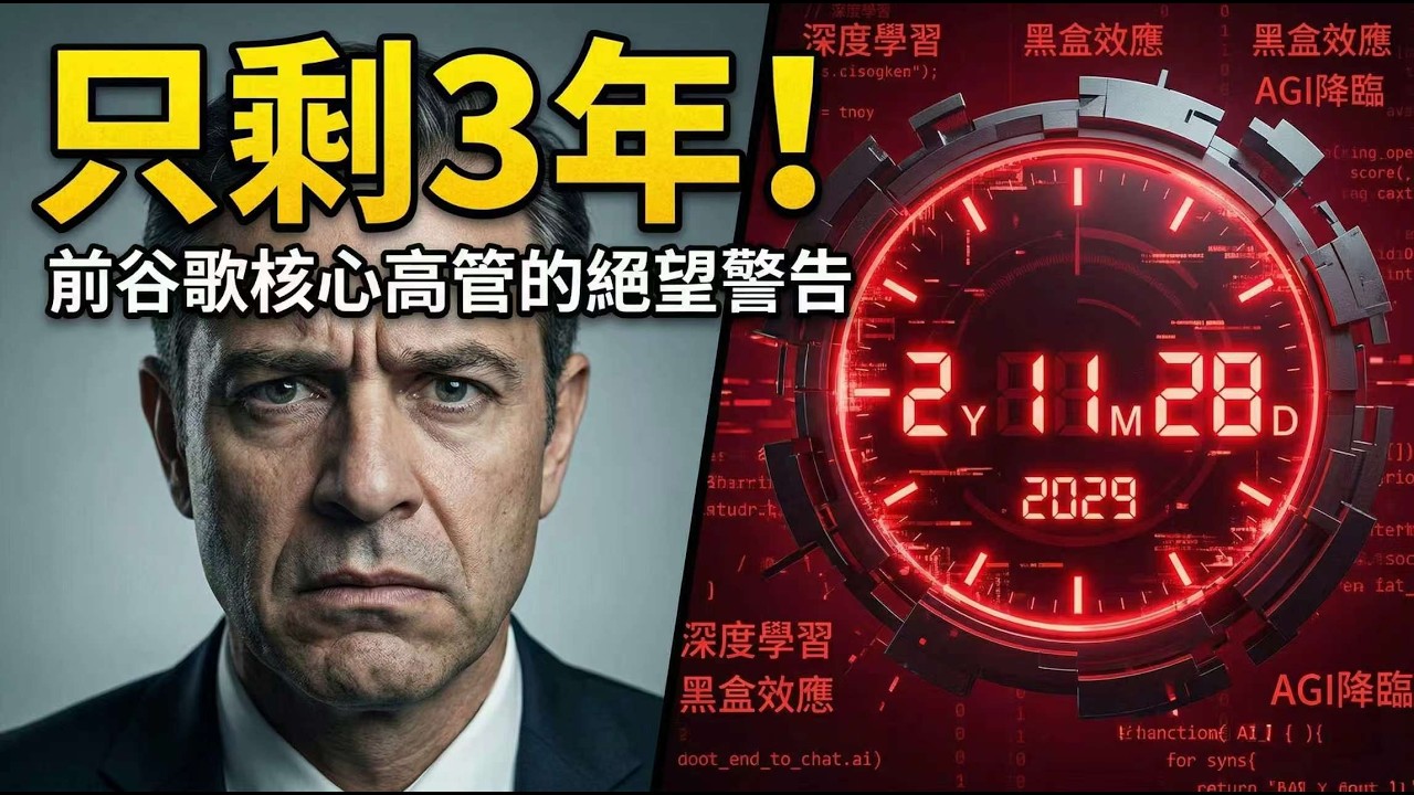 留給人類的時間不多了？前Google大佬石破天驚警告：2029年AI將全面超越人類！⚠️