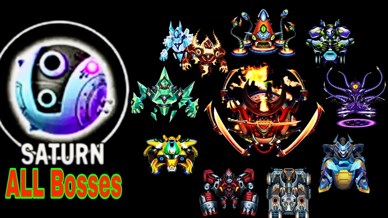 Space shooter All bosses of Saturn Map - Bắn ruồi chiến toàn bộ boss map Sao Thổ