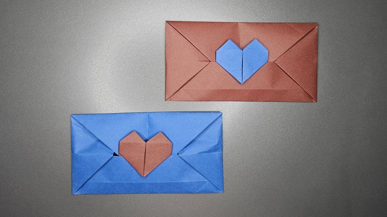 Mini heart origami envelope | cute origami heart envelope | How To