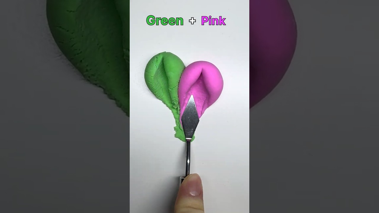 Green🟢➕Pink🩷 Guees the mixing colors #funny #art #satisfying #aestheic