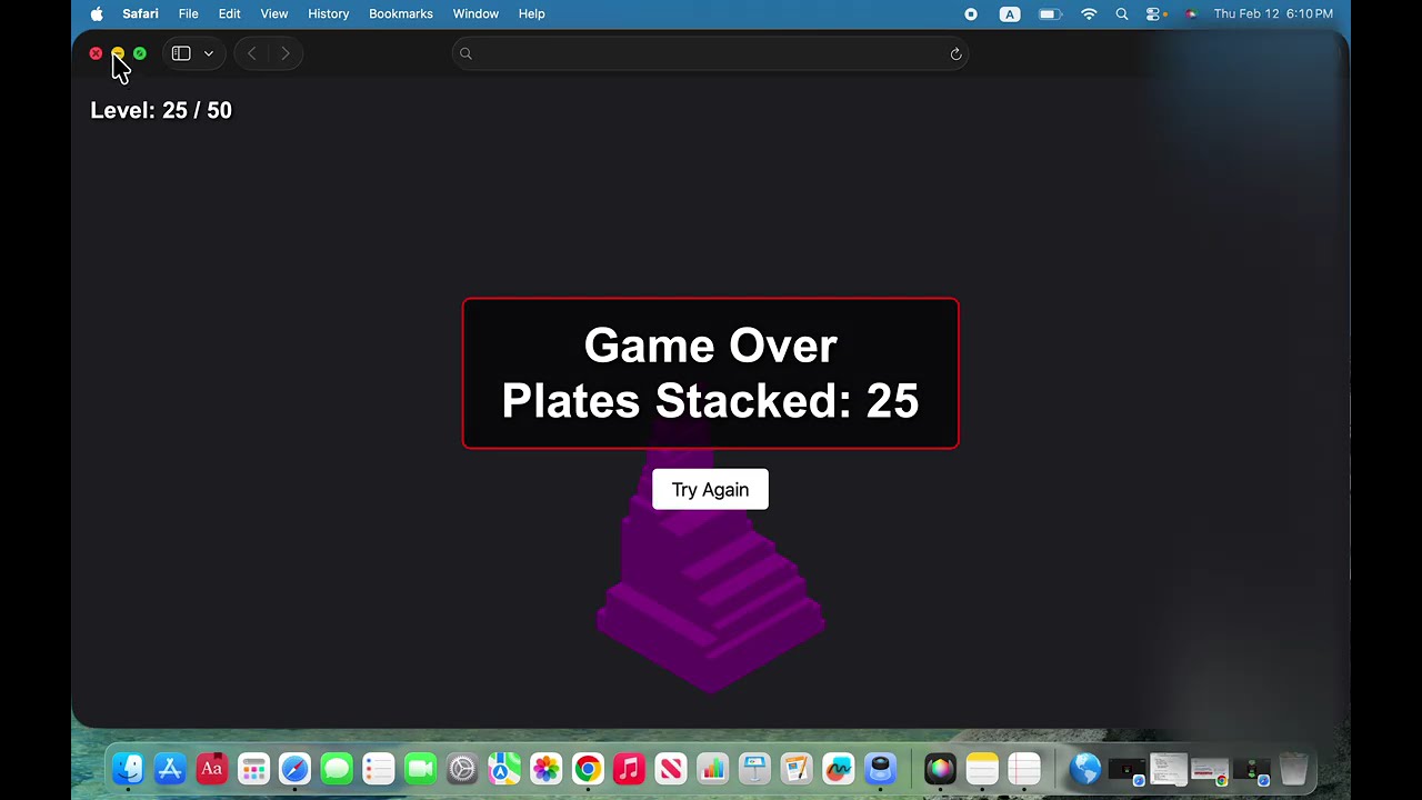 Showing crazy tower game made by AI