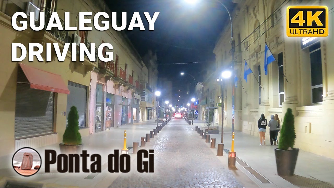 【4K】Por las calles de la CIUDAD de GUALEGUAY de NOCHE saliendo a la RN 12 #Driving TOUR - ARGENTINA