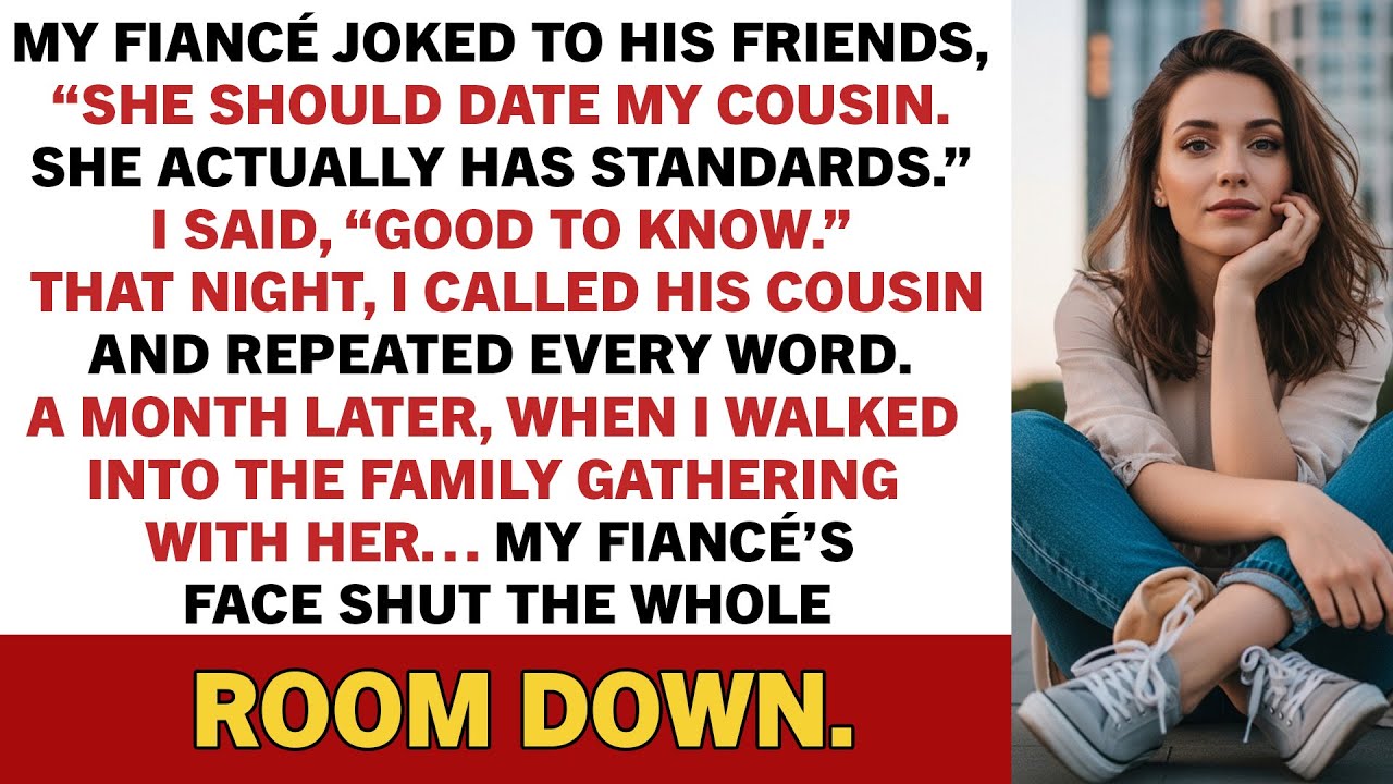 My fiancé joked to his friends, “She should date my cousin. She actually has…”