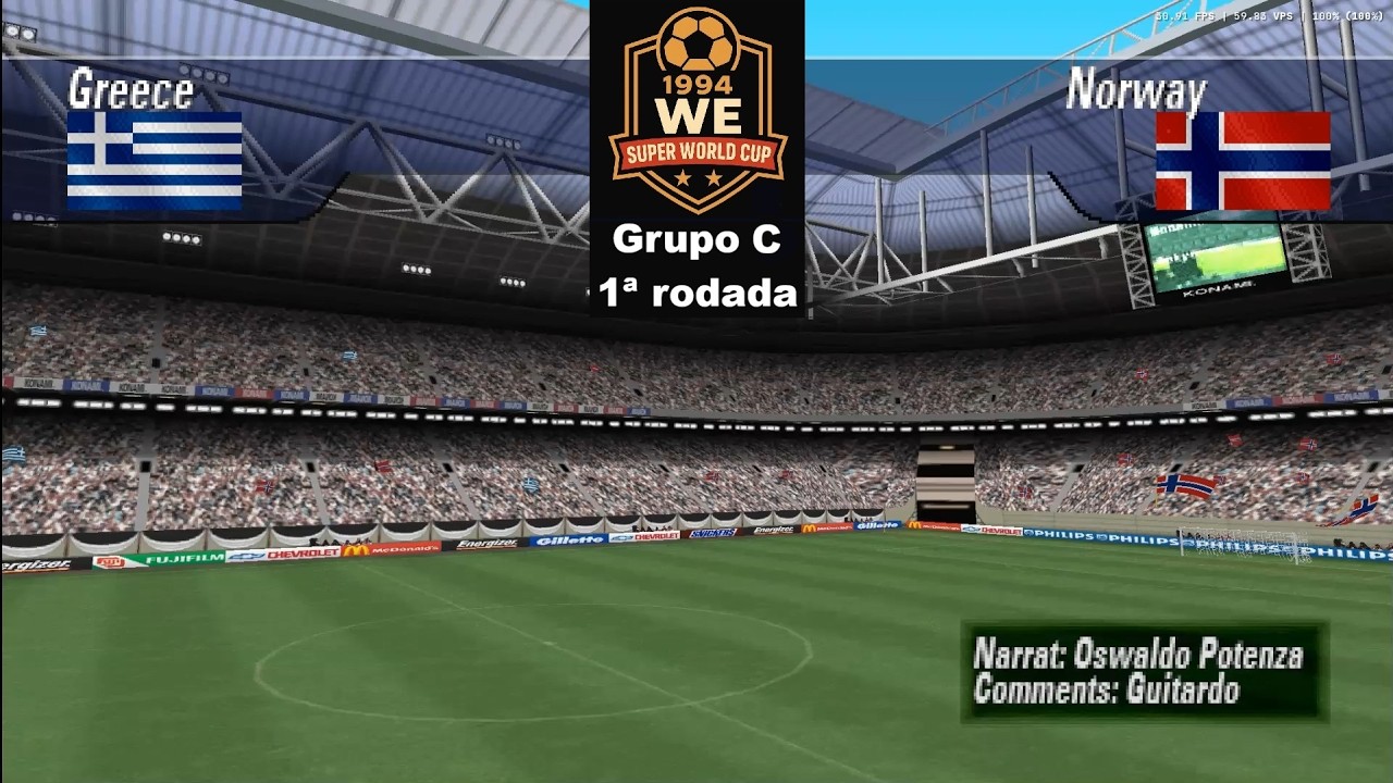GRÉCIA X NORUEGA | SUPERCOPA DO MUNDO WE 1994 | GRUPO C | 1ª RODADA