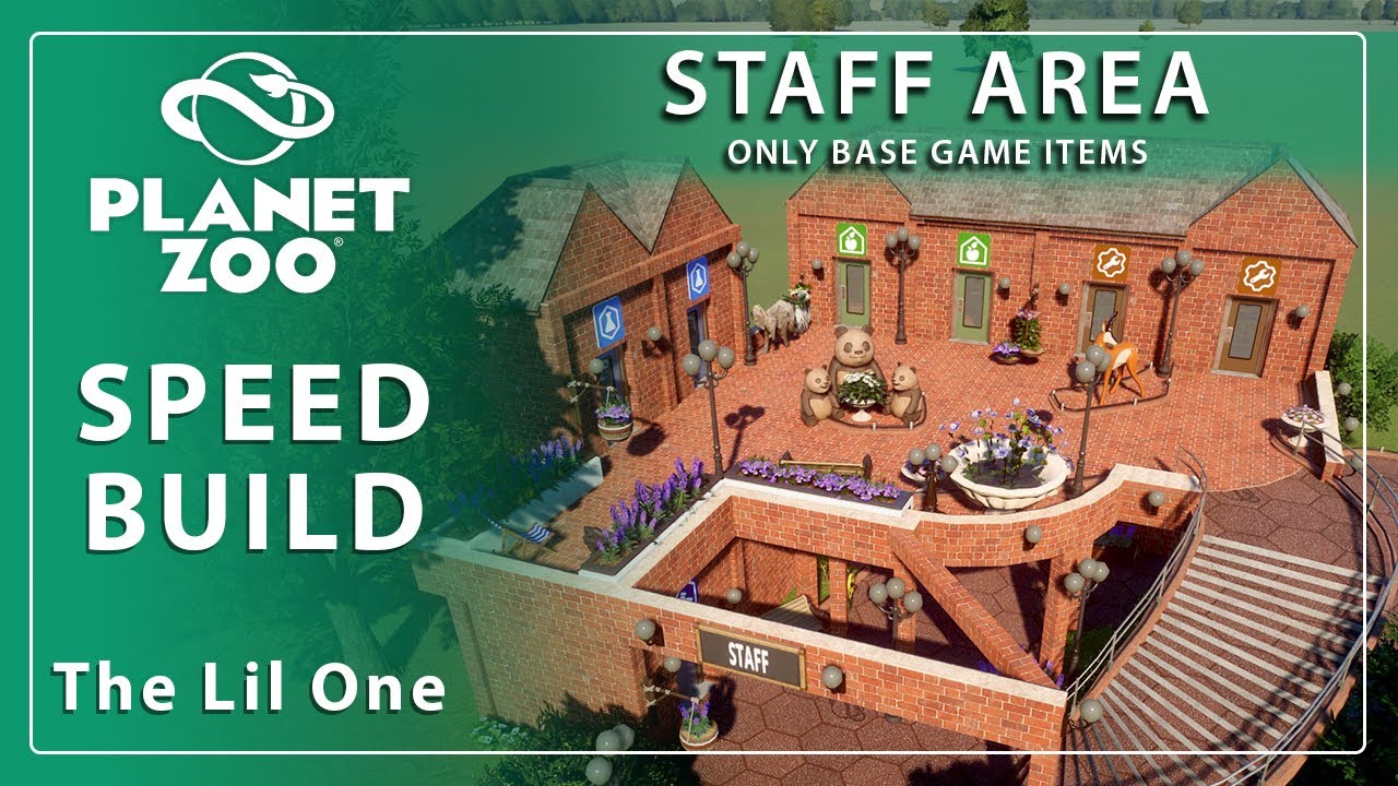 🌍Planet Zoo SPEED BUILD | 🧱️Red Brick staff area
