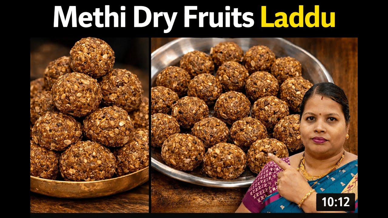 Methi  Dry Fruit Laddu - Winter special - Laddu Recipe - Methi Laddu