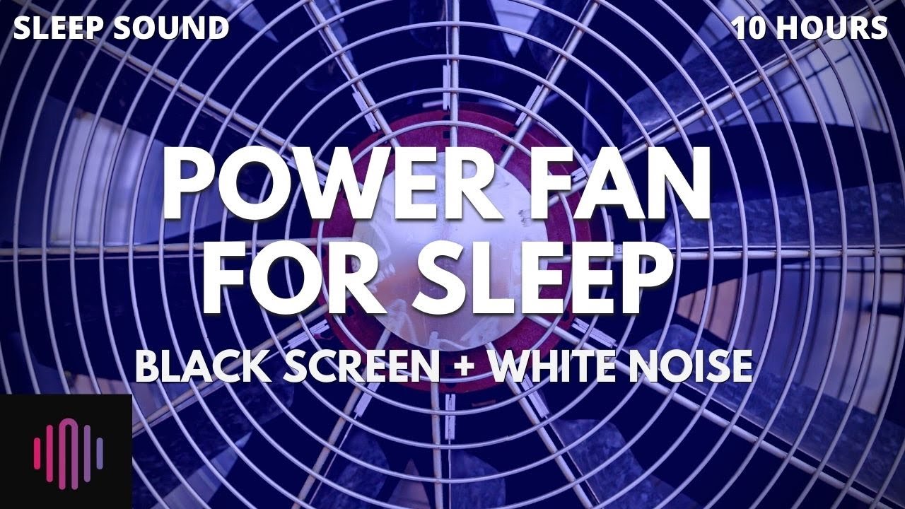 Fan white noise for sleep  / Power fan for sleeping and relaxation  / Black screen  / 10 hours