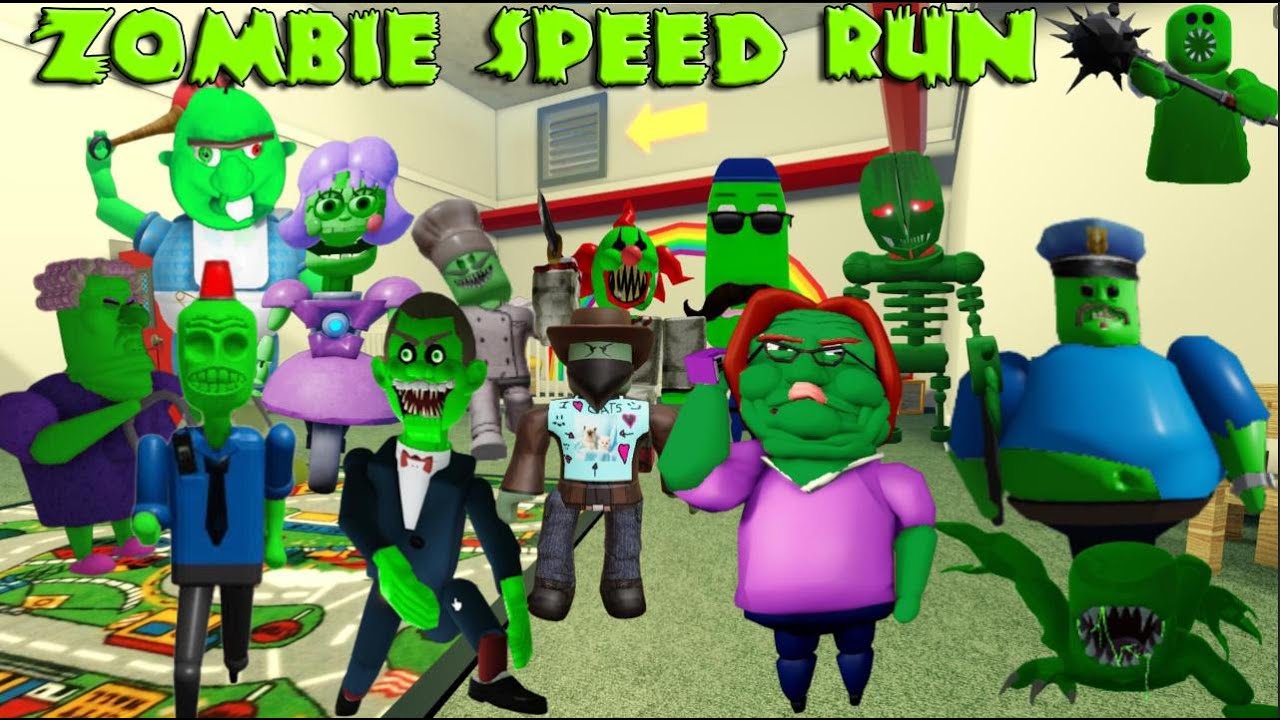 ZOMBIE Speed RUNS in all SCARY OBBY Games, Gran, Wild West, Carnival, SIren Cop, Ani-Tron, Funny