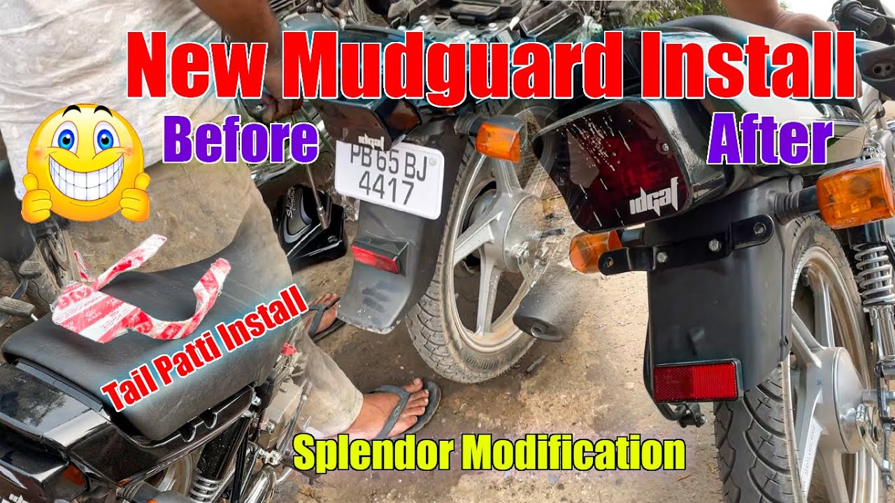 Splendor Modification 💥 | New Mudguard AND Tail Patti Installed 🥳 | Sukh Harinder