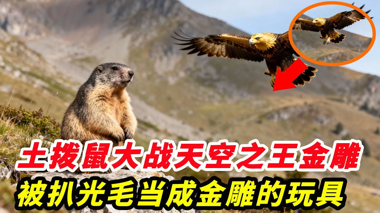 土撥鼠大戰天空之王金雕！被扒光毛當成金雕母子的玩具，土撥鼠能成功逃出去嗎？