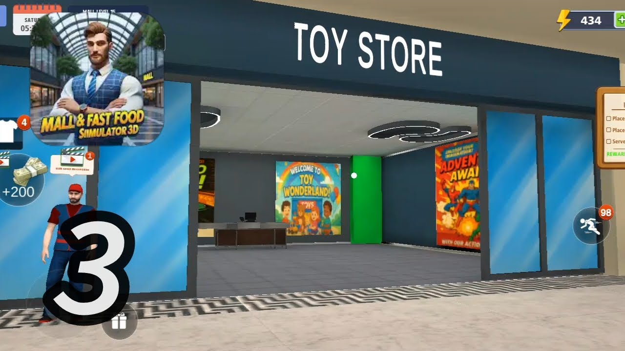 Open toy store part 3 || gameplay walkthrough - mal & fast food simulator 3D (android)
