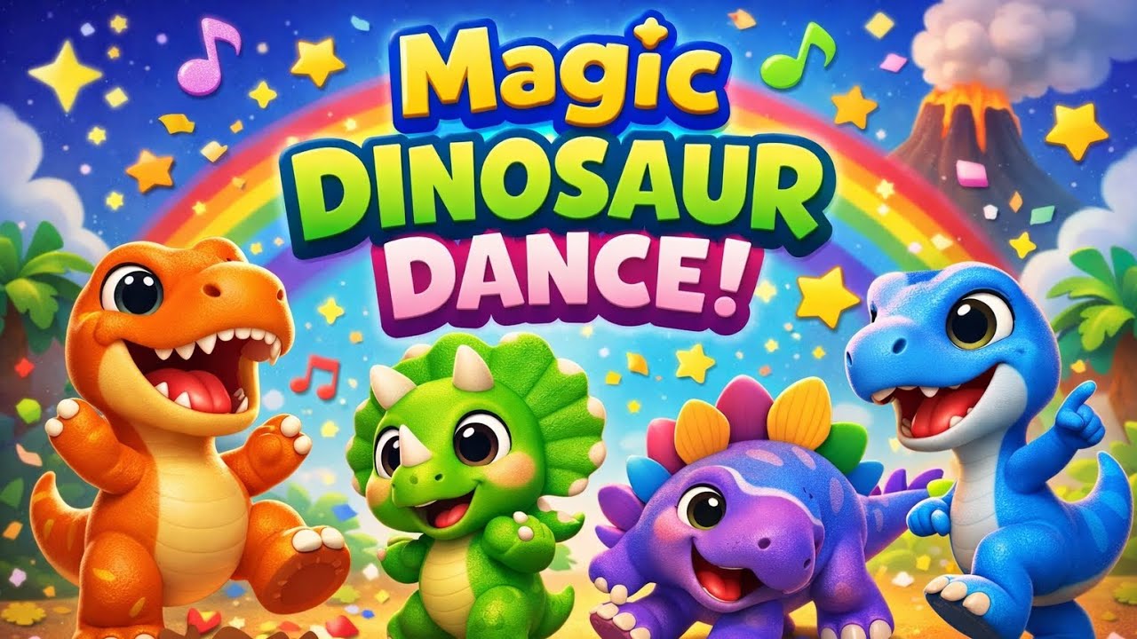 Magic Dinosaur Dance 🦖🎉 | Fun Dino Dance Song for Kids | Toddler Rhymes#rhymes #kidsrhymes 