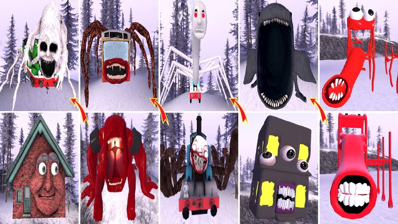 EVOLUTION OF MONSTERS: BUS EATER, CHOO CHARLES, HOUSE HEAD, LIGHTHOUSE, CAR EATER, THE BLOOP (GMOD)
