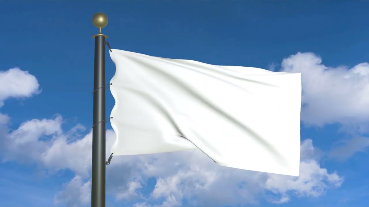 White Flag Waving in the Wind - Serenity in Motion🕊️ (moving clouds)