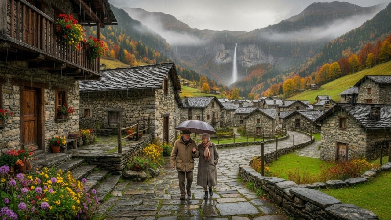 ЖИЗНЬ В ИЗОЛИРОВАННЫХ ШВЕЙЦАРСКИХ ДЕРЕВНЯХ | 🇨🇭 ДОЖДЛИВАЯ ПРОГУЛКА ПО СКРЫТЫМ АЛЬПАМ