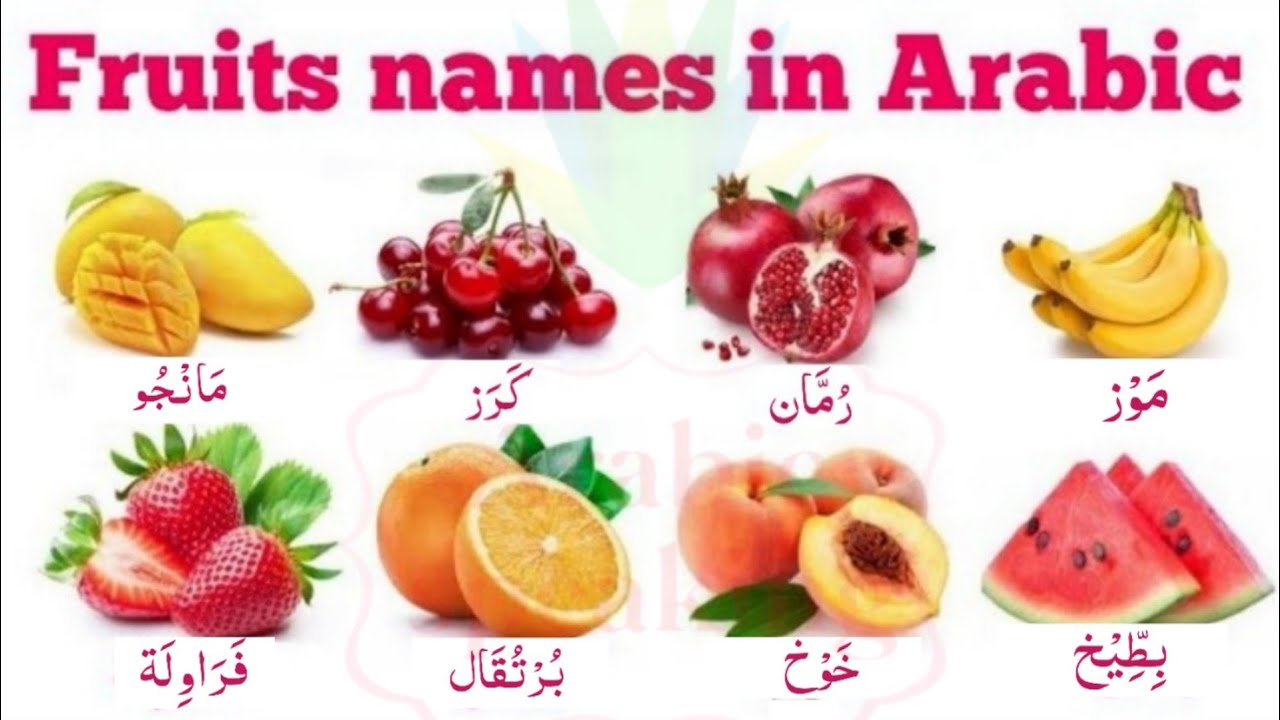 fruits names in Arabic || Arabic mein fruits ke nam.(أسماءالفواكه)