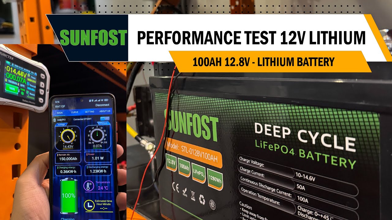 12V Lithium Battery Performance Test | SUNFOST 12V 100Ah Battery