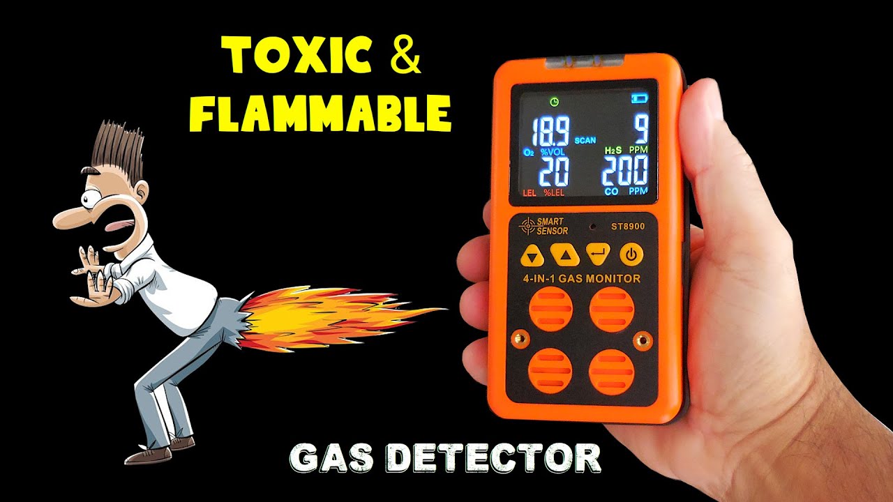 Toxic & Flammable 4-in-1 Gas Monitor Detector (A Must Have!)