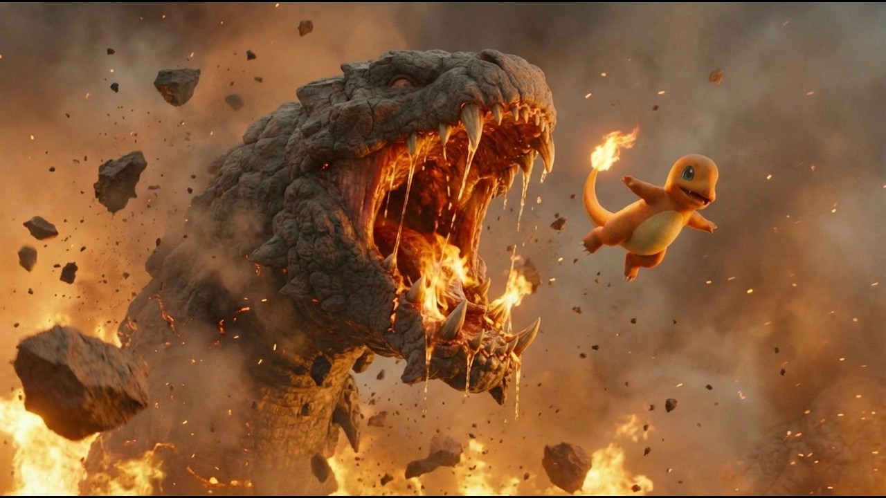 Charmander vs Giant Worm Monsters  Pokémon Hero Story 🔥