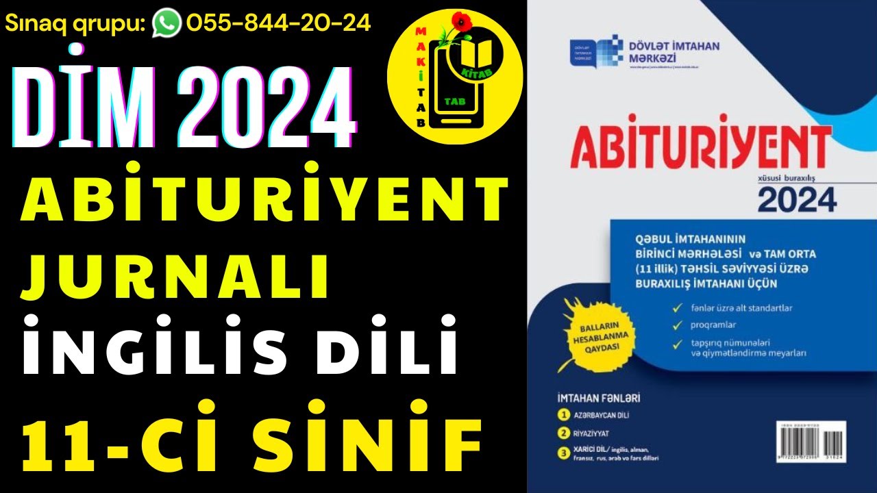 DİM ABİTURİYENT JURNALI 2024 11-ci sinif İngilis dili MODEL Testlər (X&uuml;susi Buraxılış) TAM İZAH