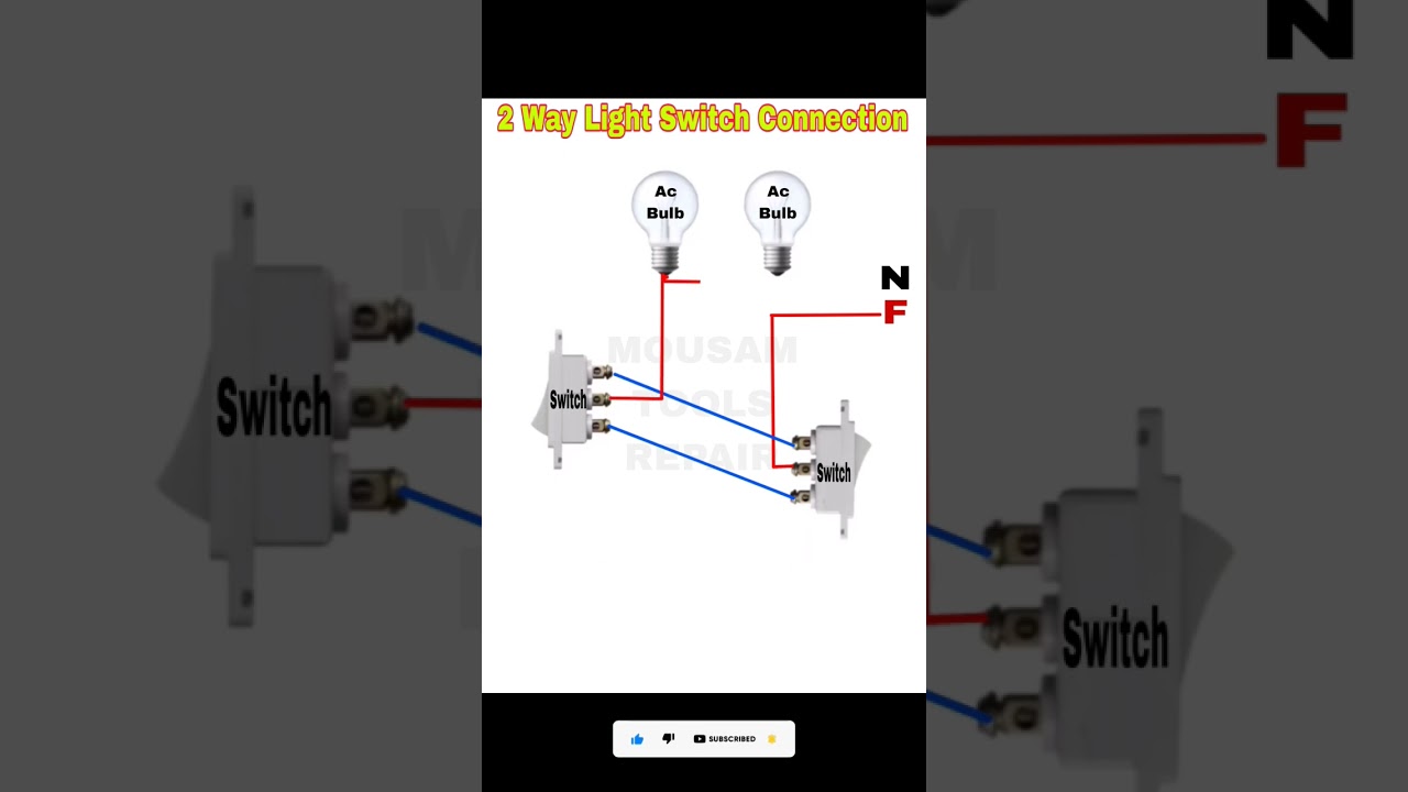 How To install 2 Way Light Switch || #switch#light#bulb#connection#shortviral#viral#viral#wiring