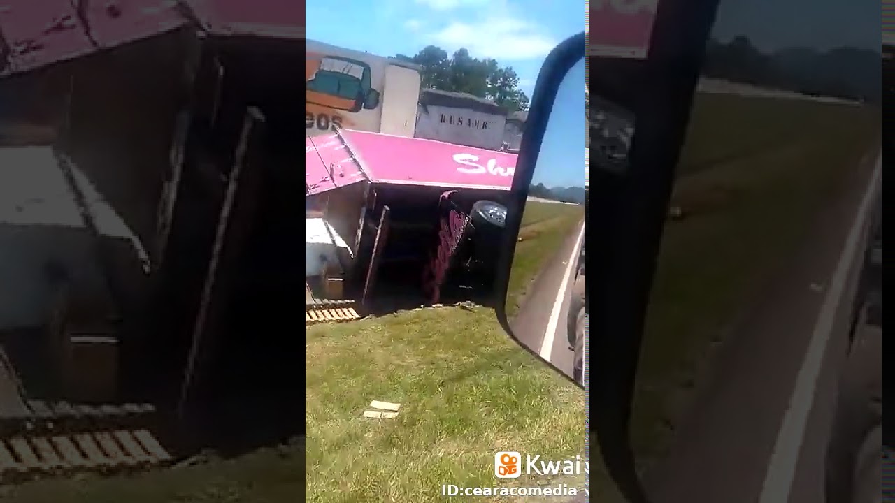 caminh&atilde;o da sheila bellaver tombado!!